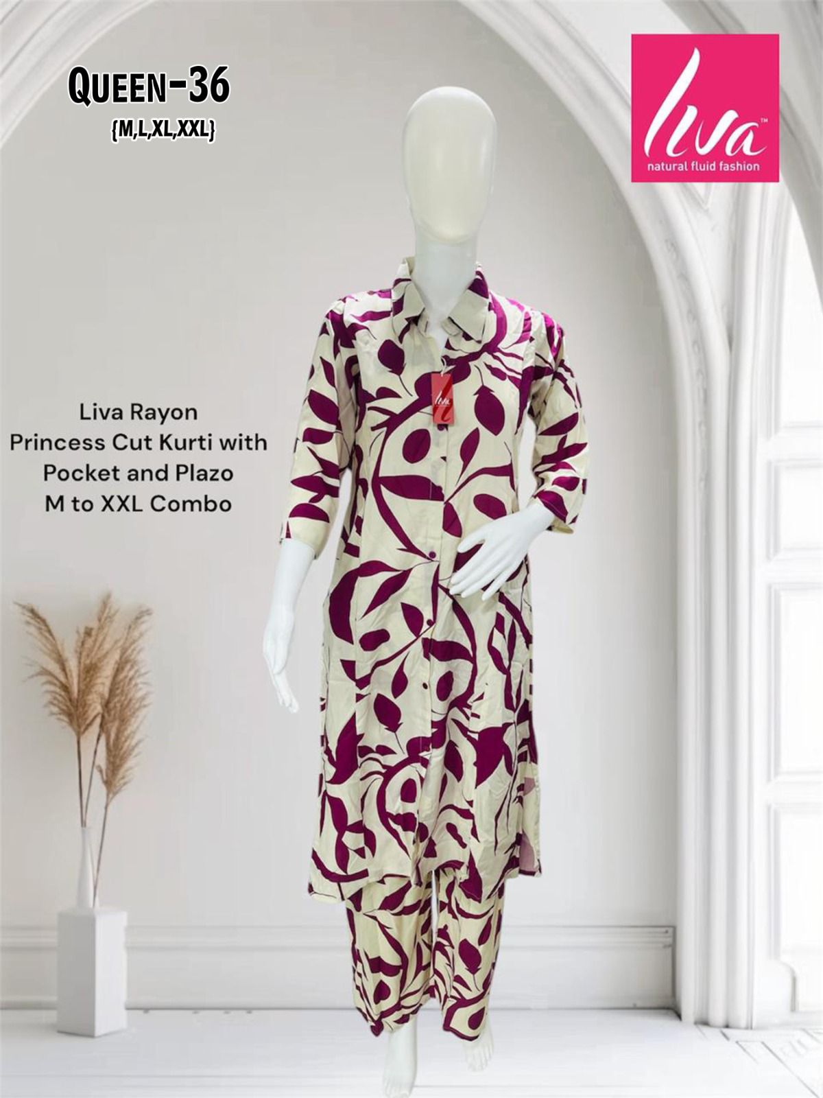 Queen Ayg Rayon Kurti Plazzo Set Wholesale Rate