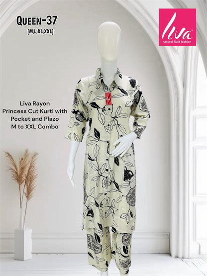 Queen Ayg Rayon Kurti Plazzo Set Wholesale Rate