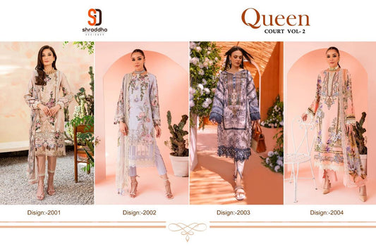 Queen Court Vol 2 Shraddha Designer Lawn Cotton Pakistani Patch Work Suits Wholesaler