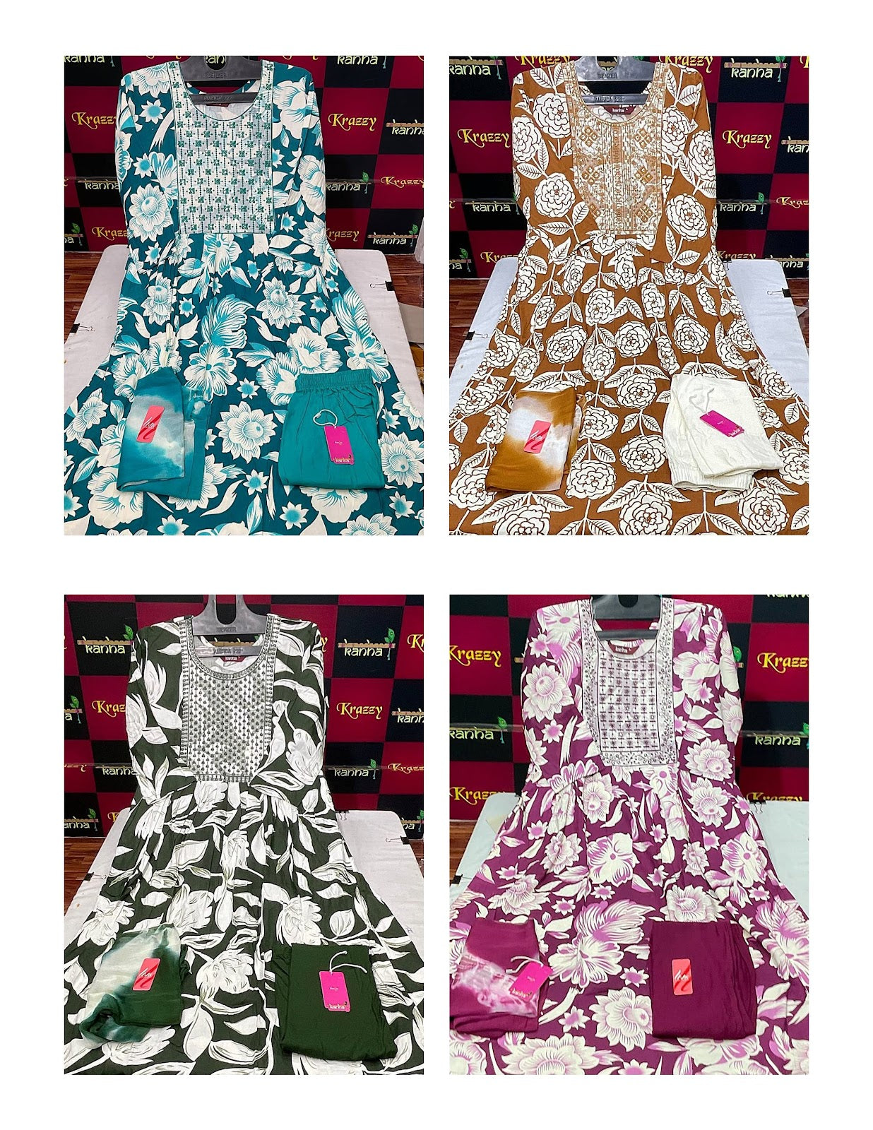 Queen Feeding 0809 Kanha Reyon Readymade Pant Style Suits Supplier