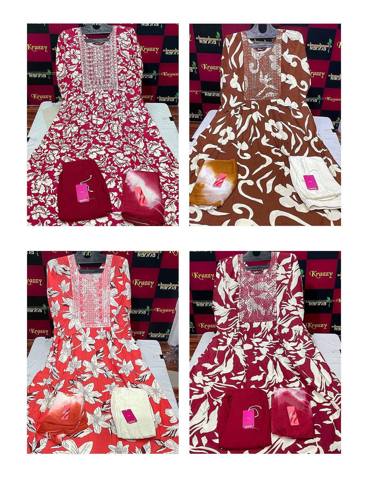Queen Feeding 0809 Kanha Reyon Readymade Pant Style Suits Supplier