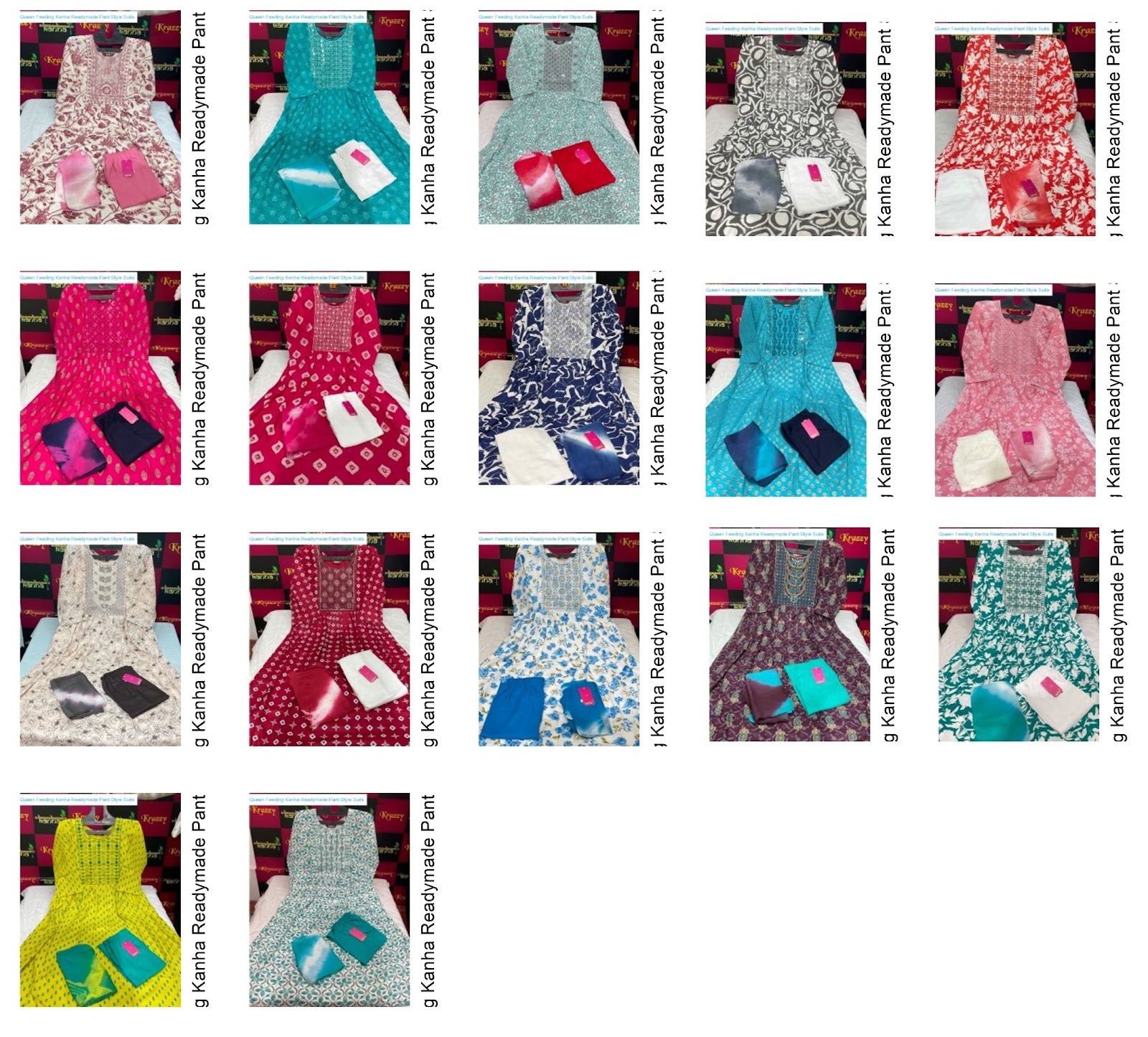 Queen Feeding Kanha Heavy Reyon Readymade Pant Style Suits Exporter India