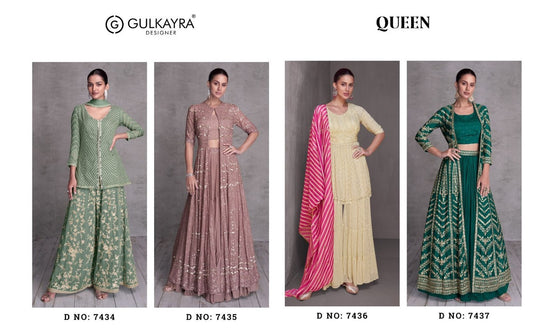 Queen Gulkayra Designer Chinon Indo Western Pair Exporter Ahmedabad