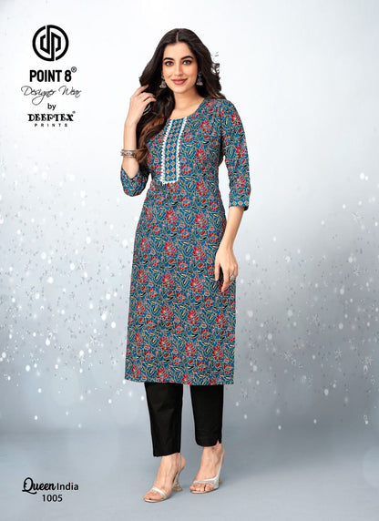 Queen India Vol 10 Deeptex Prints Pure Cotton Kurti Pant Set Wholesale Price