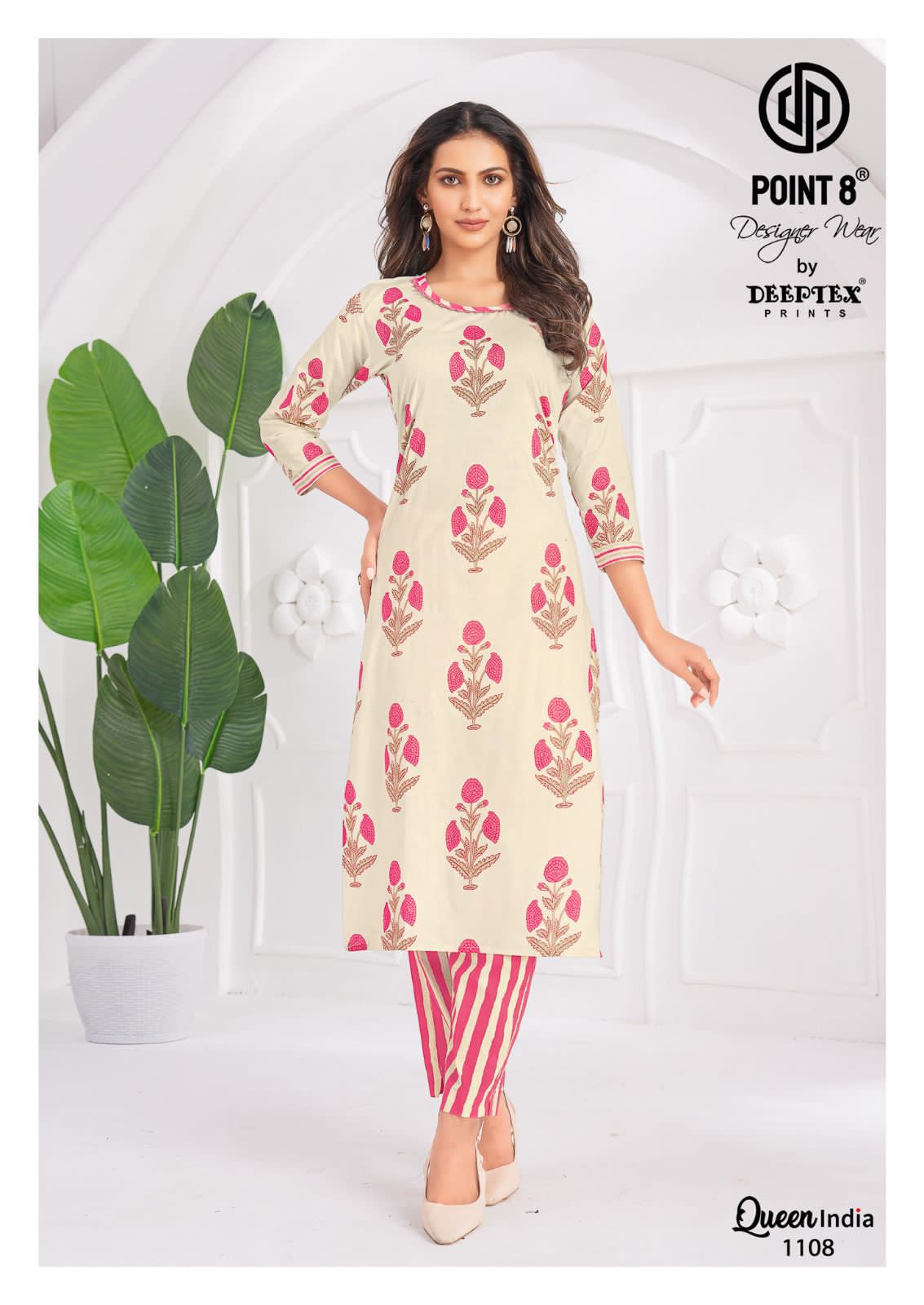 Queen India Vol 11 Deeptex Prints Cotton Kurti Pant Set Supplier India