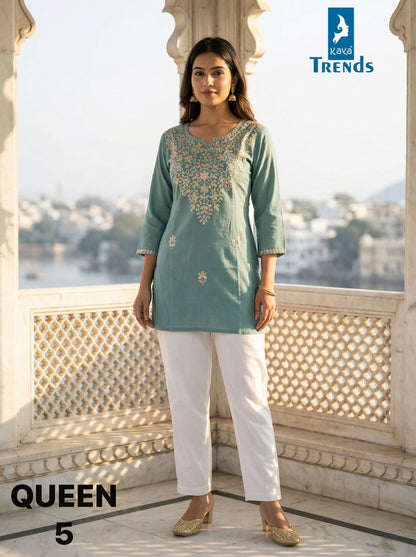 Queen Kaya Trends Rayon Short Kurtis Exporter