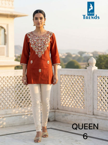 Queen Kaya Trends Rayon Short Kurtis Exporter