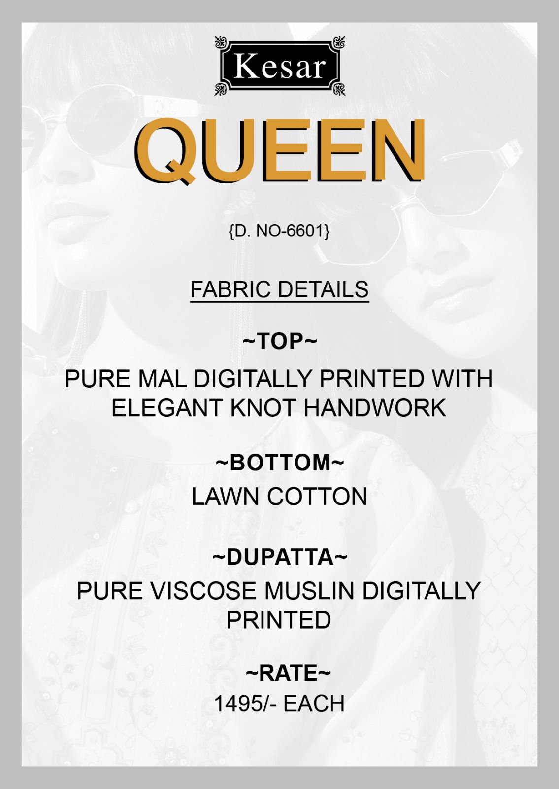 Queen Kesar Mal Karachi Salwar Suits Exporter India