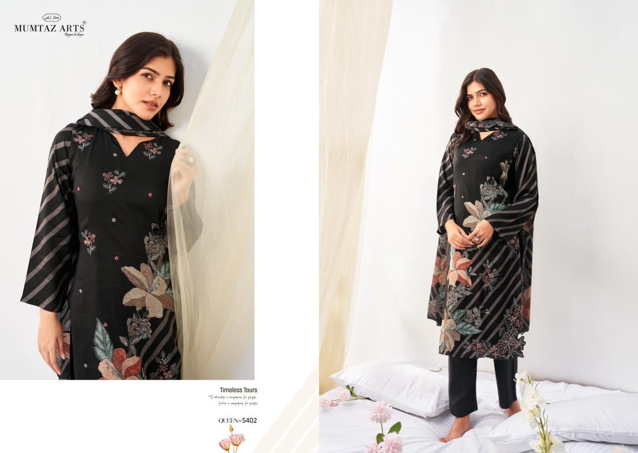 Queen Mumtaz Arts Viscose Muslin Karachi Salwar Suits Wholesaler