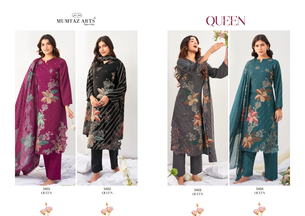 Queen Mumtaz Arts Viscose Muslin Karachi Salwar Suits Wholesaler