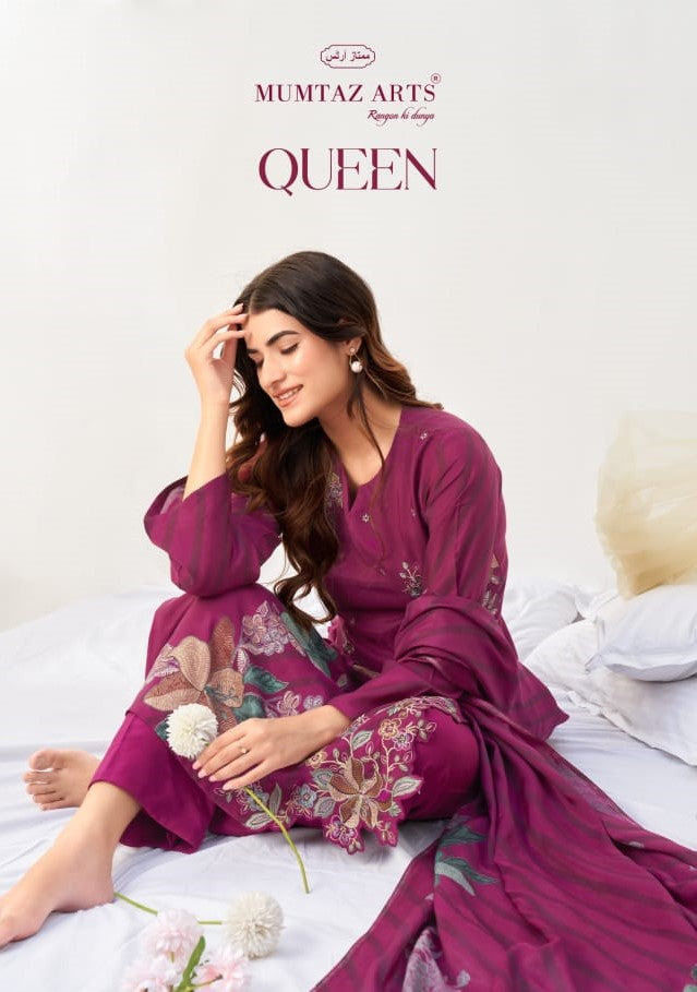 Queen Mumtaz Arts Viscose Muslin Karachi Salwar Suits Wholesaler