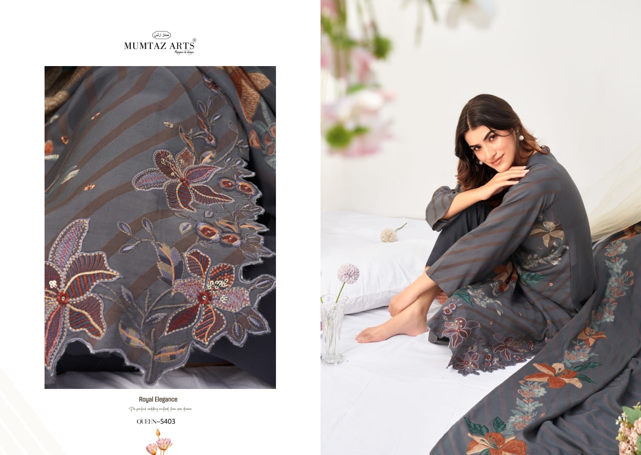 Queen Mumtaz Arts Viscose Muslin Karachi Salwar Suits Wholesaler