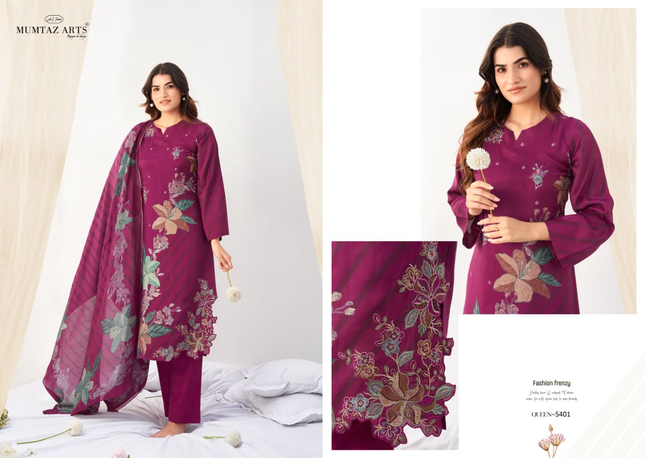 Queen Mumtaz Arts Viscose Muslin Karachi Salwar Suits Wholesaler