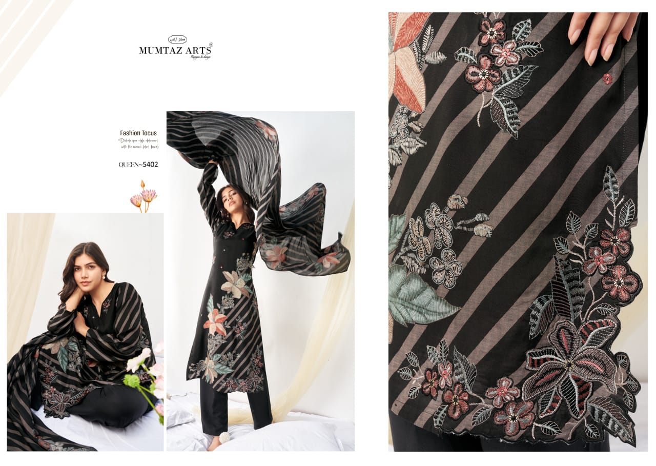 Queen Mumtaz Arts Viscose Muslin Karachi Salwar Suits Wholesaler