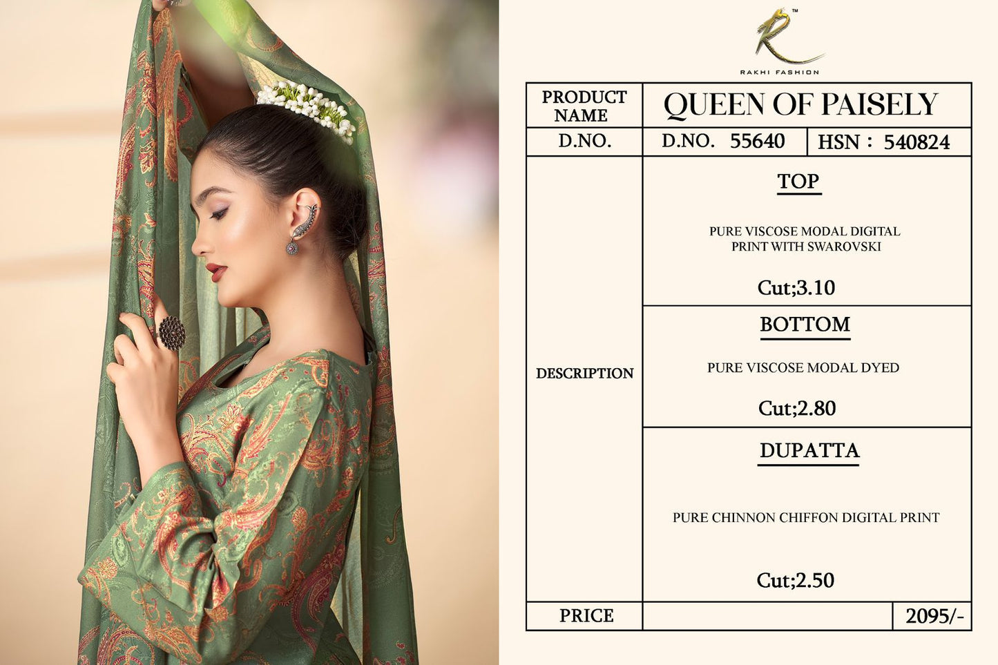 Queen Of Paisely Rakhi Fashion Pure Viscose Pant Style Suits Manufacturer