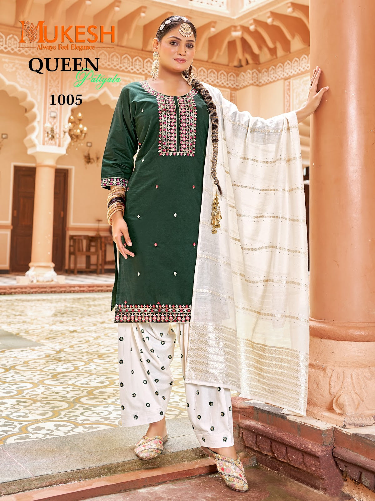 Queen Patiyala Mukesh Banwery Gadwal Silk Readymade Salwar Suits Supplier Ahmedabad