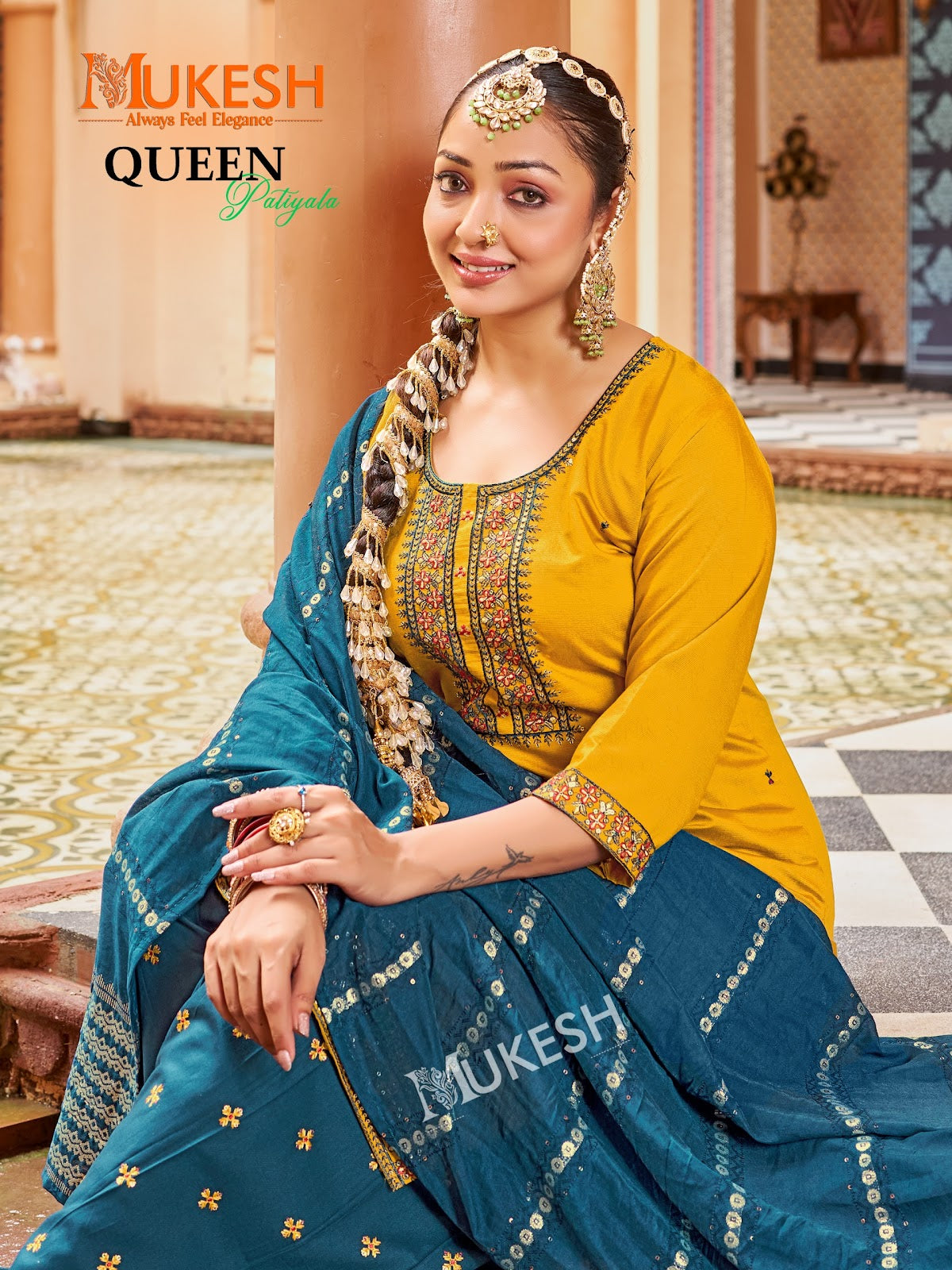 Queen Patiyala Mukesh Banwery Gadwal Silk Readymade Salwar Suits Supplier Ahmedabad