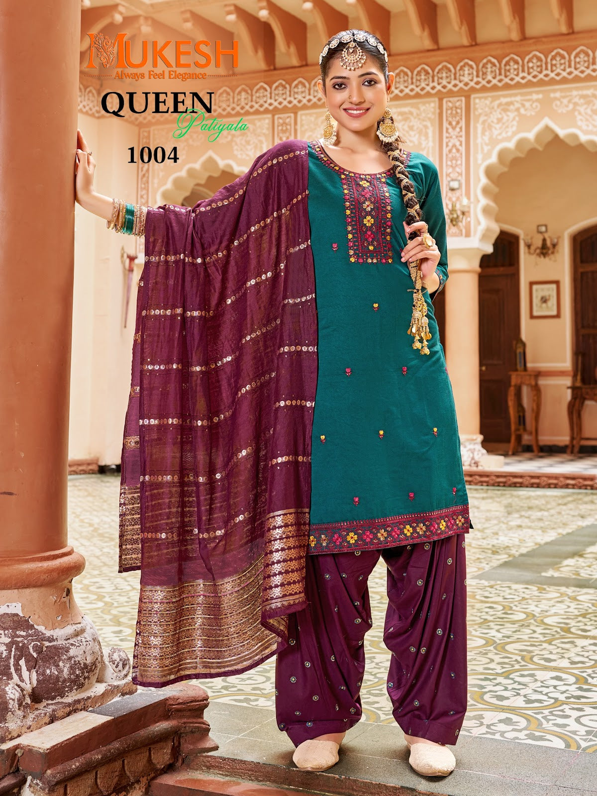 Queen Patiyala Mukesh Banwery Gadwal Silk Readymade Salwar Suits Supplier Ahmedabad