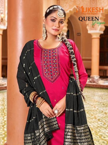 Queen Patiyala Mukesh Banwery Gadwal Silk Readymade Salwar Suits Supplier Ahmedabad