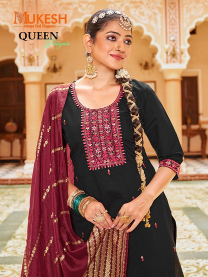 Queen Patiyala Mukesh Banwery Gadwal Silk Readymade Salwar Suits Supplier Ahmedabad