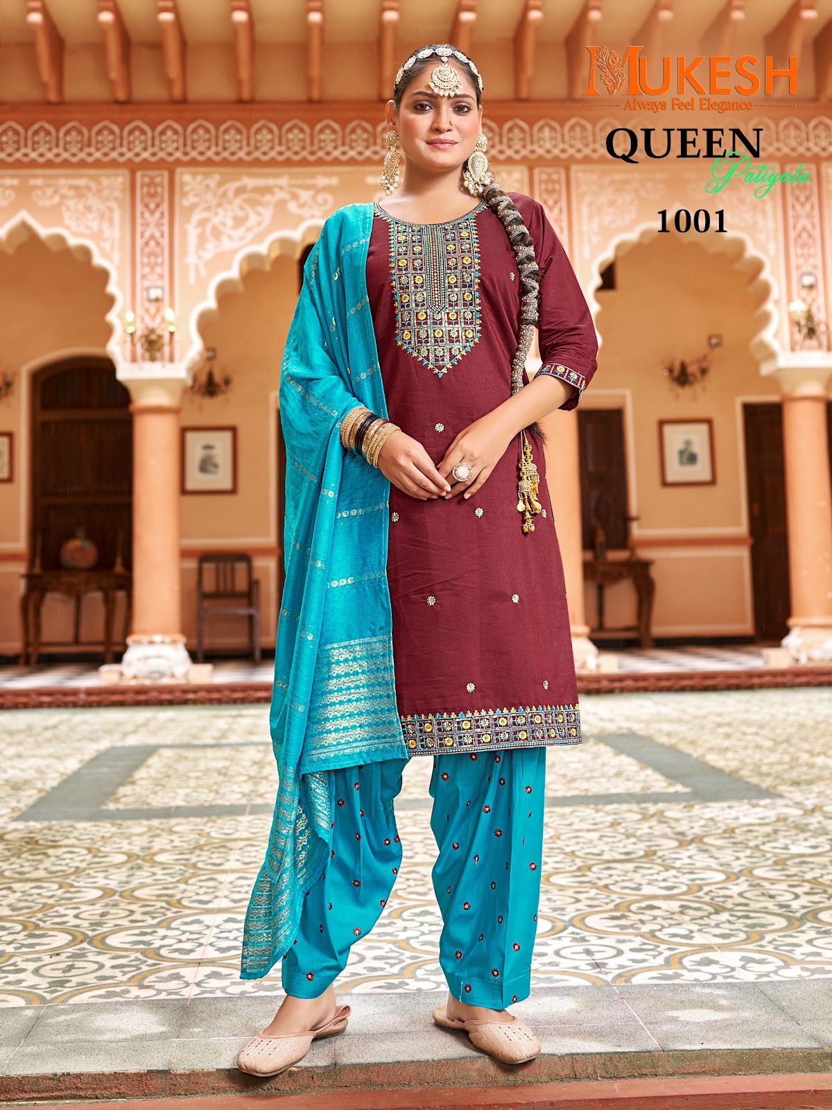 Queen Patiyala Mukesh Banwery Gadwal Silk Readymade Salwar Suits Supplier Ahmedabad
