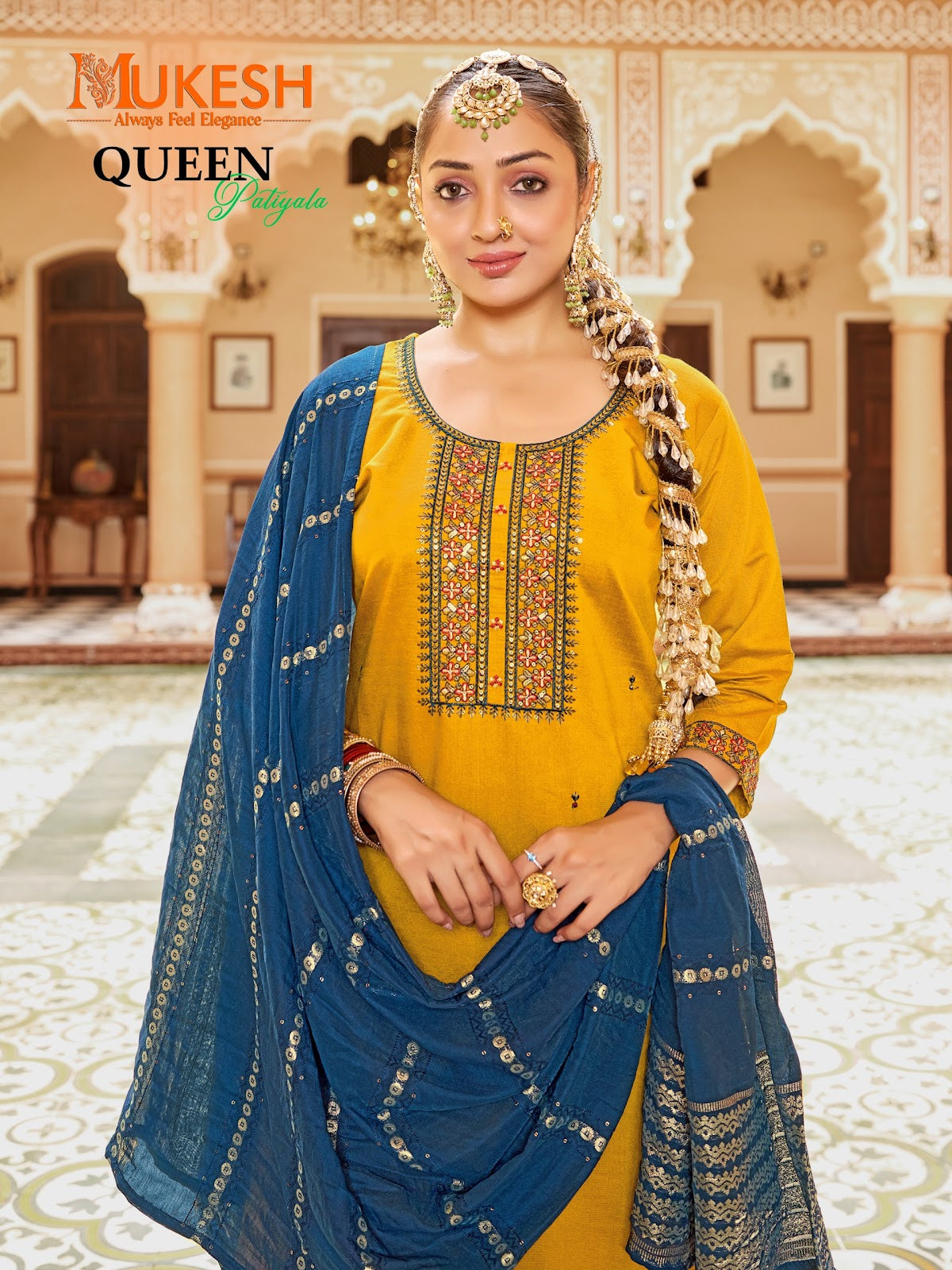 Queen Patiyala Mukesh Banwery Gadwal Silk Readymade Salwar Suits Supplier Ahmedabad