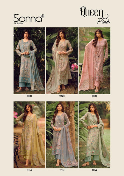 Queen Pink Sanna Fashion Jam Cotton Pant Style Suits Wholesaler Gujarat