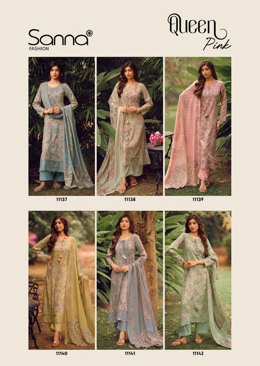Queen Pink Sanna Fashion Jam Cotton Pant Style Suits Wholesaler Gujarat