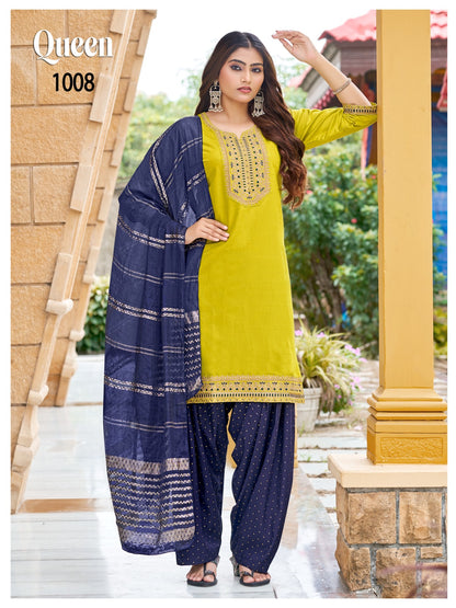 Queen Plus Size Banwery Vertican Readymade Patiyala Suits Supplier Ahmedabad