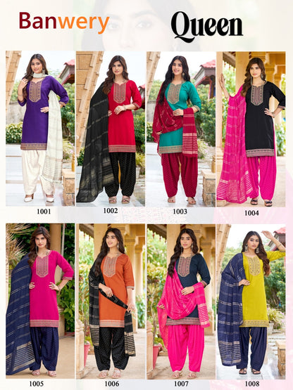 Queen Plus Size Banwery Vertican Readymade Patiyala Suits Supplier Ahmedabad