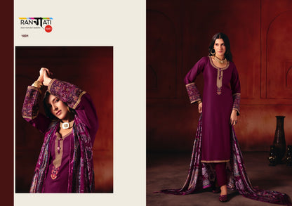 Queen Rangati Prints Pashmina Suits Exporter