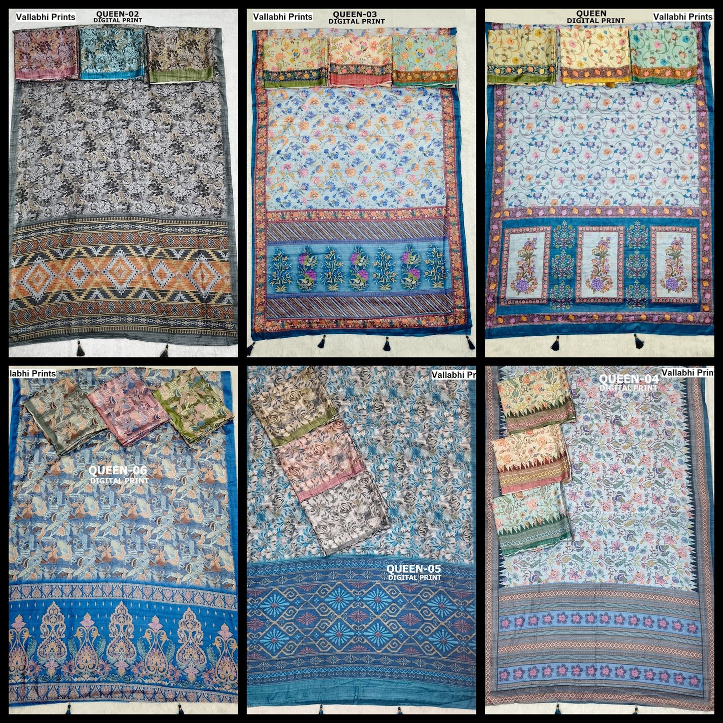 Queen Vallabhi Prints Sarees Wholesale