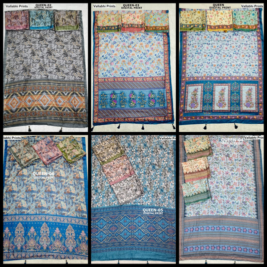 Queen Vallabhi Prints Sarees Wholesale