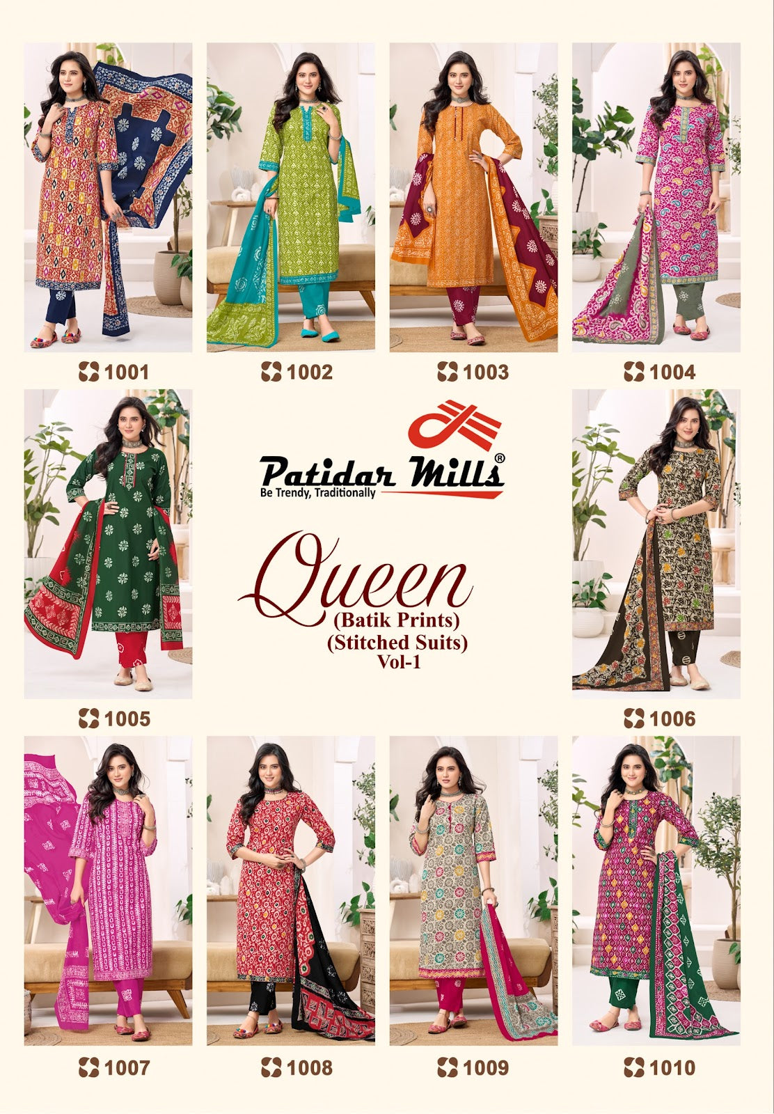 Queen Vol 1 Patidar Mills Readymade Cotton Pant Suits Manufacturer Ahmedabad