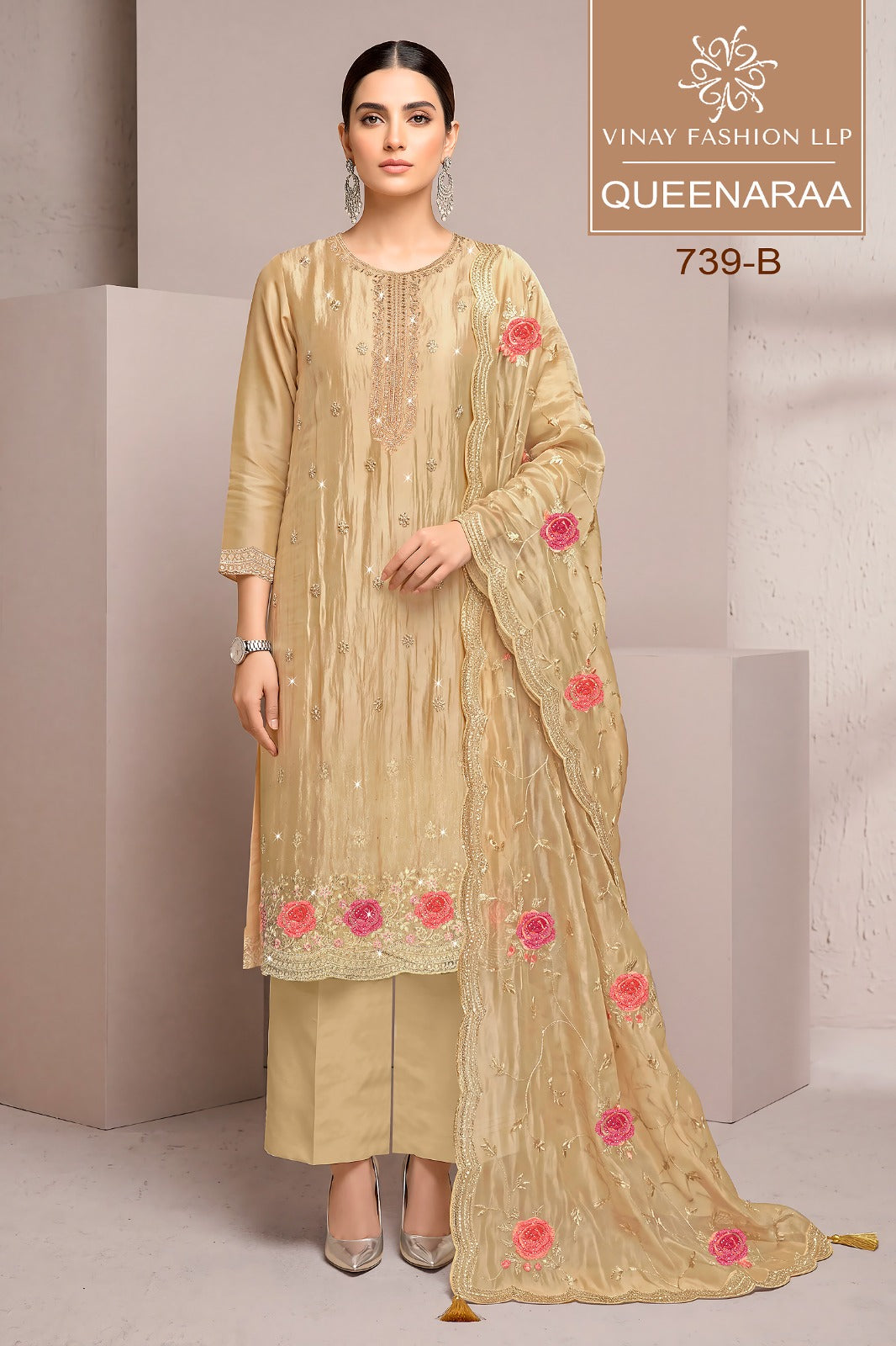Queenaraa Vinay Fashion Llp Gold Silk Pant Style Suits Manufacturer Gujarat