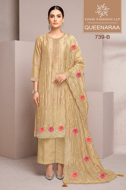 Queenaraa Vinay Fashion Llp Gold Silk Pant Style Suits Manufacturer Gujarat