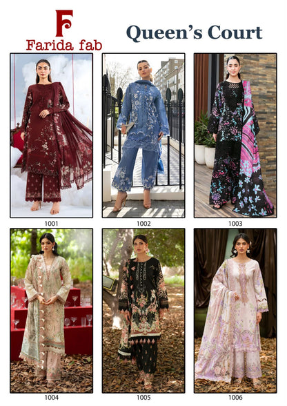 Queens Court Farida Fab Mix Cotton Karachi Salwar Suits Manufacturer Gujarat