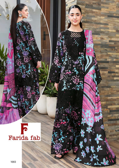 Queens Court Farida Fab Mix Cotton Karachi Salwar Suits Manufacturer Gujarat