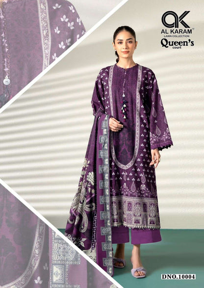 Queens Court Vol 10 Al Karam Cotton Karachi Readymade Suits Wholesaler Gujarat