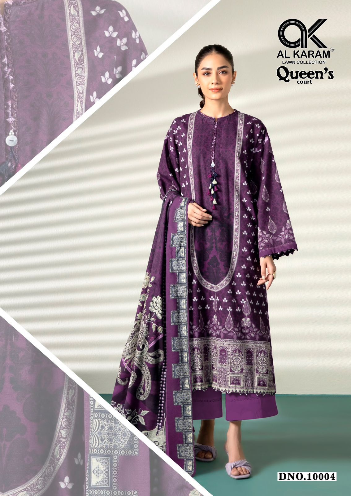 Queens Court Vol 10 Al Karam Cambric Karachi Salwar Suits Manufacturer Ahmedabad