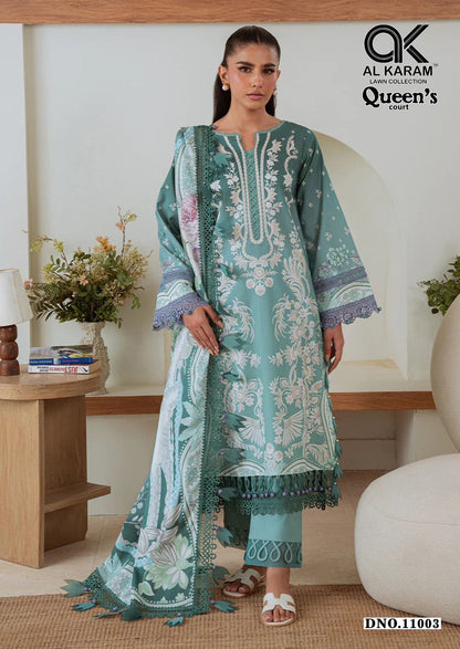 Queens Court Vol 11 Al Karam Cambric Karachi Salwar Suits Exporter Ahmedabad