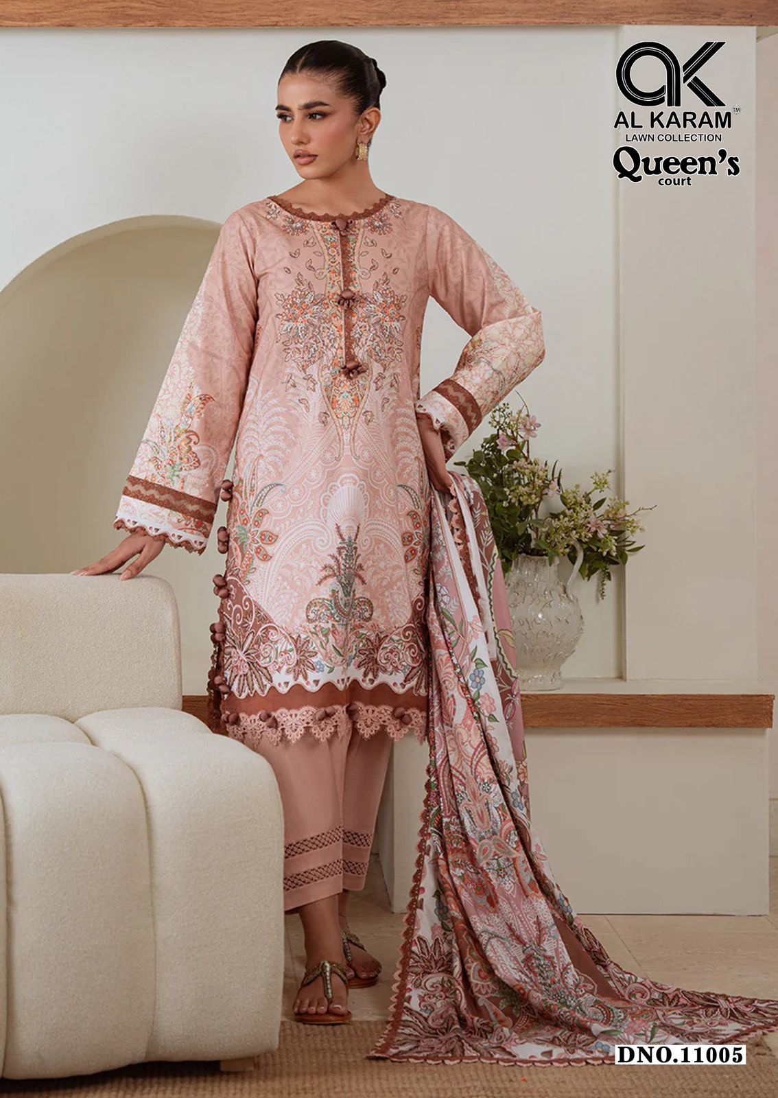 Queens Court Vol 11 Al Karam Cambric Karachi Salwar Suits Exporter Ahmedabad