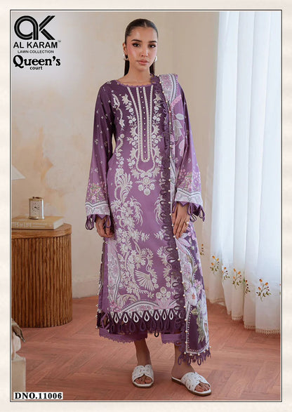 Queens Court Vol 11 Al Karam Cambric Karachi Salwar Suits Exporter Ahmedabad