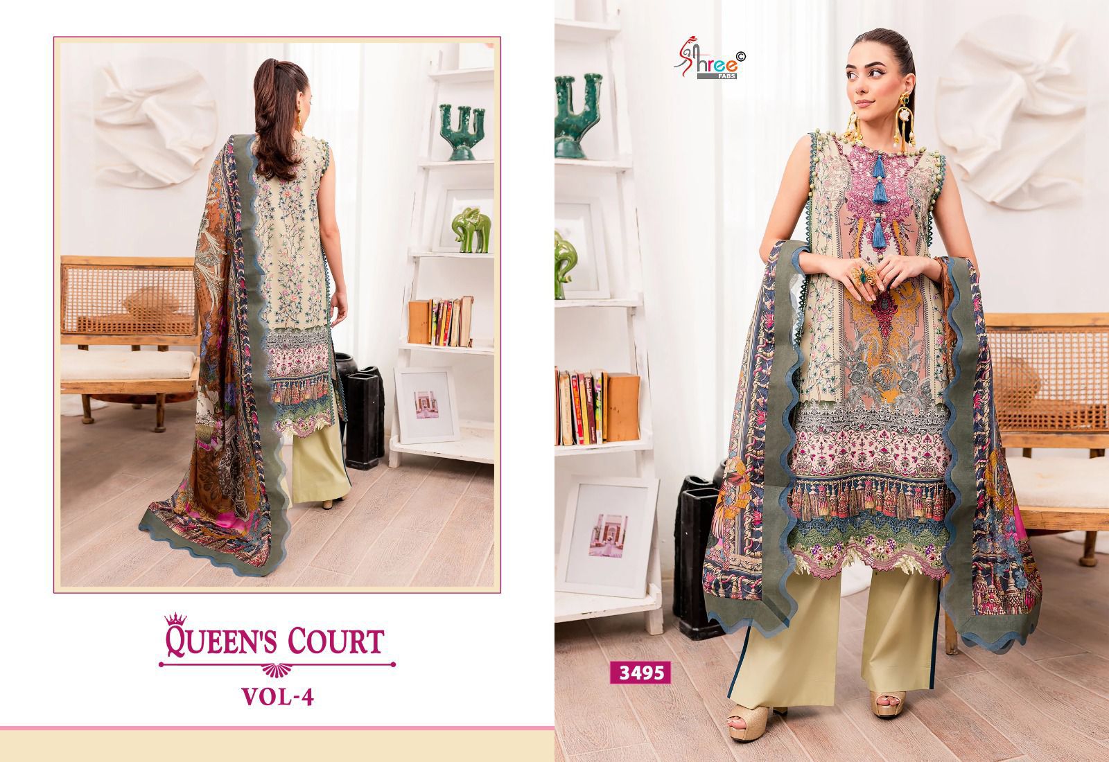 Queens Court Vol 4 Shree Fabs Cotton Pakistani Patch Work Suits