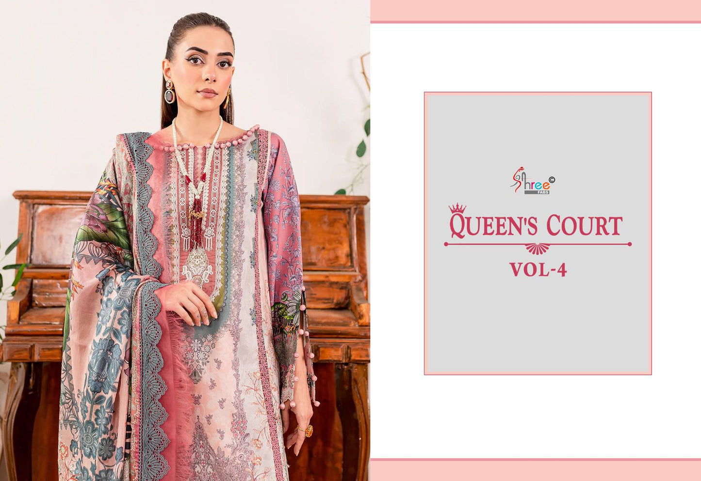 Queens Court Vol 4 Shree Fabs Cotton Pakistani Patch Work Suits