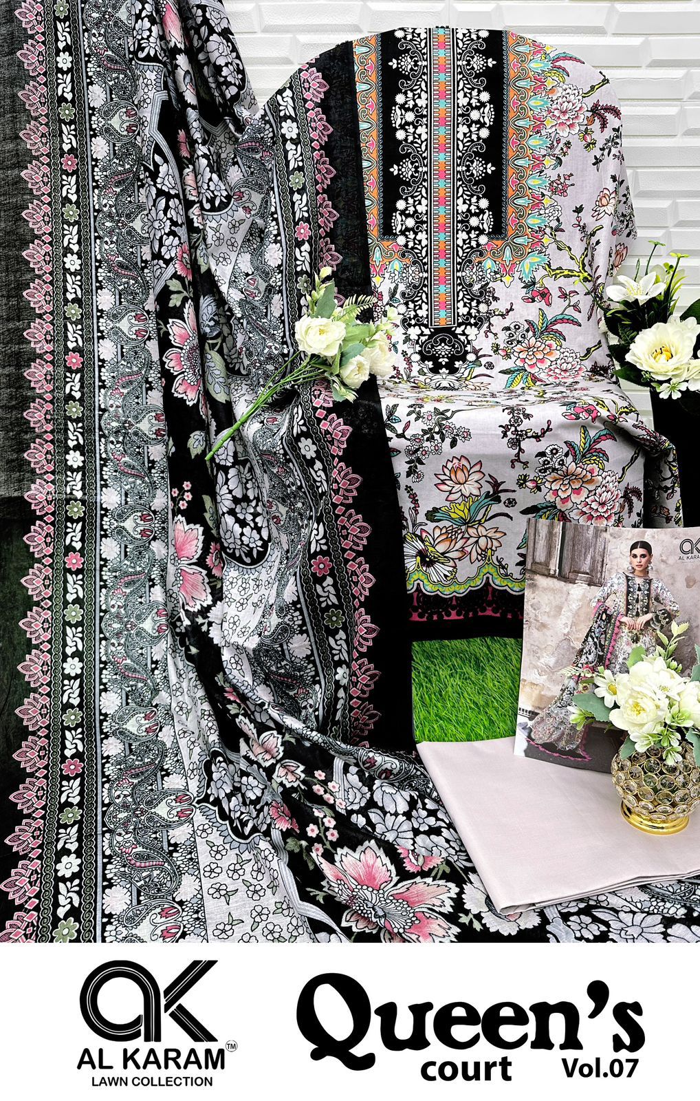 Queens Court Vol 7 Al Karam Cambric Karachi Salwar Suits Manufacturer Gujarat