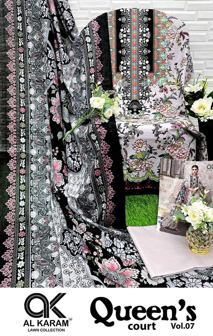 Queens Court Vol 7 Al Karam Cambric Karachi Salwar Suits Manufacturer Gujarat