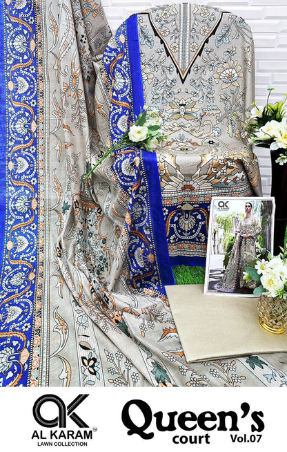 Queens Court Vol 7 Al Karam Cambric Karachi Salwar Suits Manufacturer Gujarat