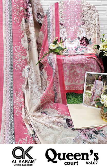Queens Court Vol 7 Al Karam Cambric Karachi Salwar Suits Manufacturer Gujarat