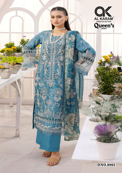 Queens Court Vol 9 Al Karam Cambric Karachi Salwar Suits Manufacturer Gujarat